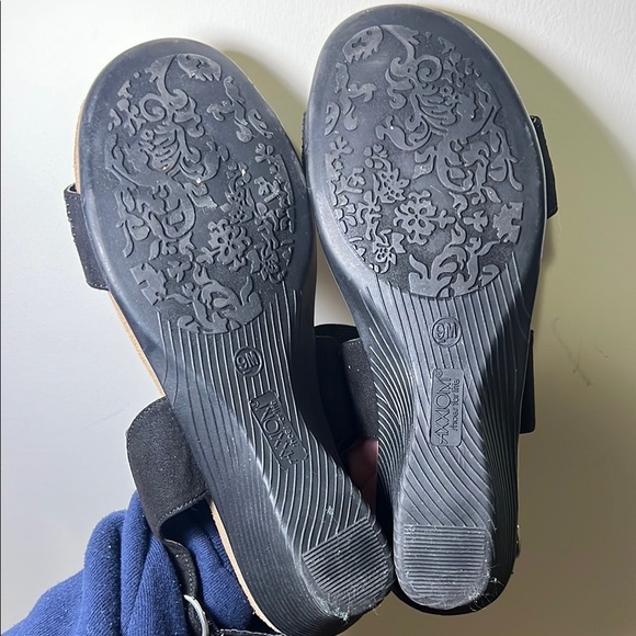 Black Elastic Wedge Sandals, Women’s 9 - Picture 5 of 6